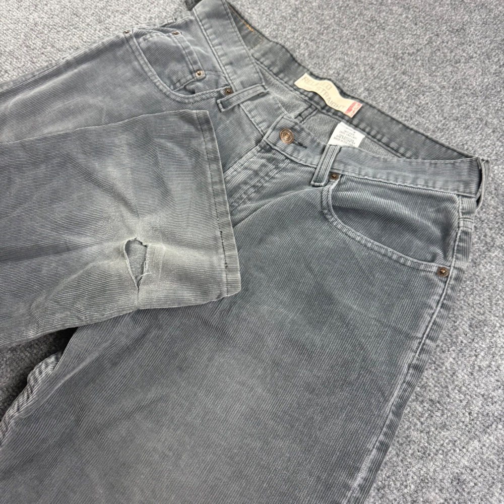Levis 559 Corduroy Pants 34x32 Gray Relaxed Straight Fit Mens